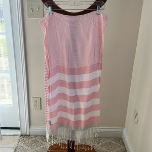 Naturelle pink and white lightweight Boho scarf